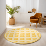 Waffle Design Round Rug