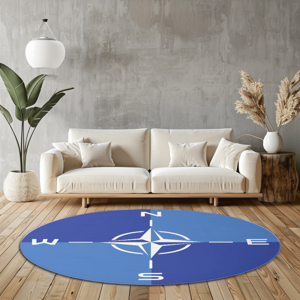 Compass Round Rug
