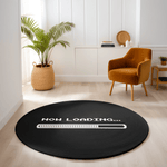 now loading gaming arcade retro round rug black