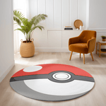 Pokemon Poke Ball Shaped Round Rug