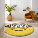 minion face despicable me round rug yellow