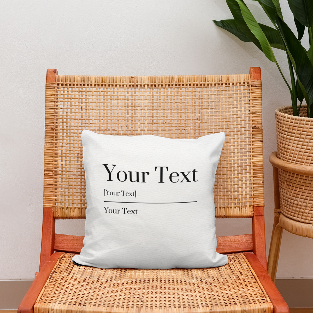 personalised text cushion dictionary definition personalised text style