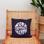 work for your teams cool text cushion purple and white