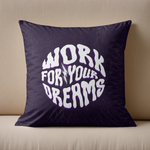 work for your teams cool text cushion purple and white