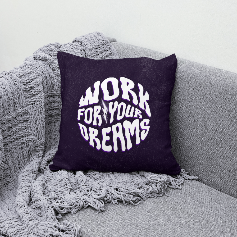 work for your teams cool text cushion purple and white