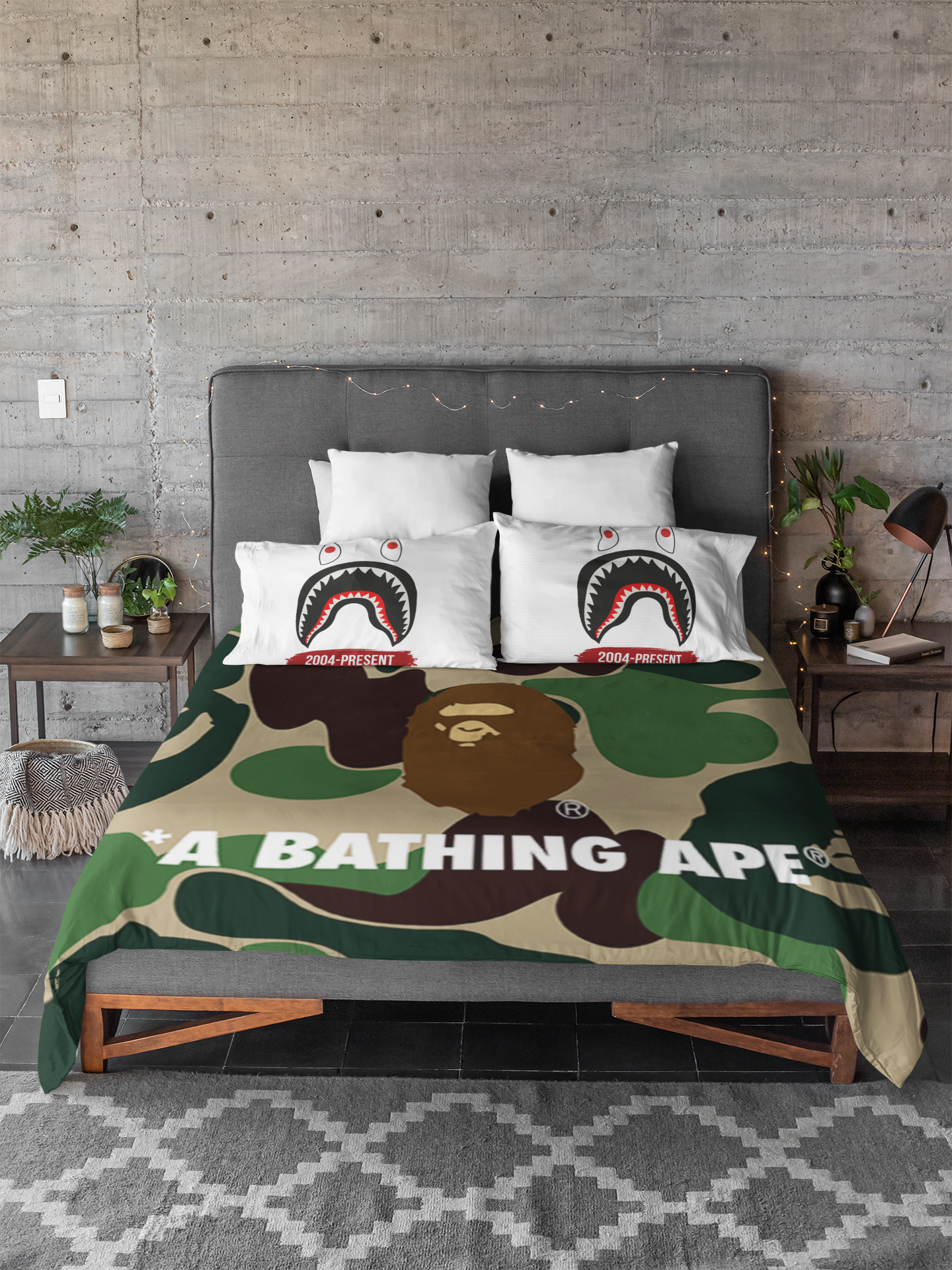 Bathing Ape Bed Sheet Set, Luxury Bedsheets