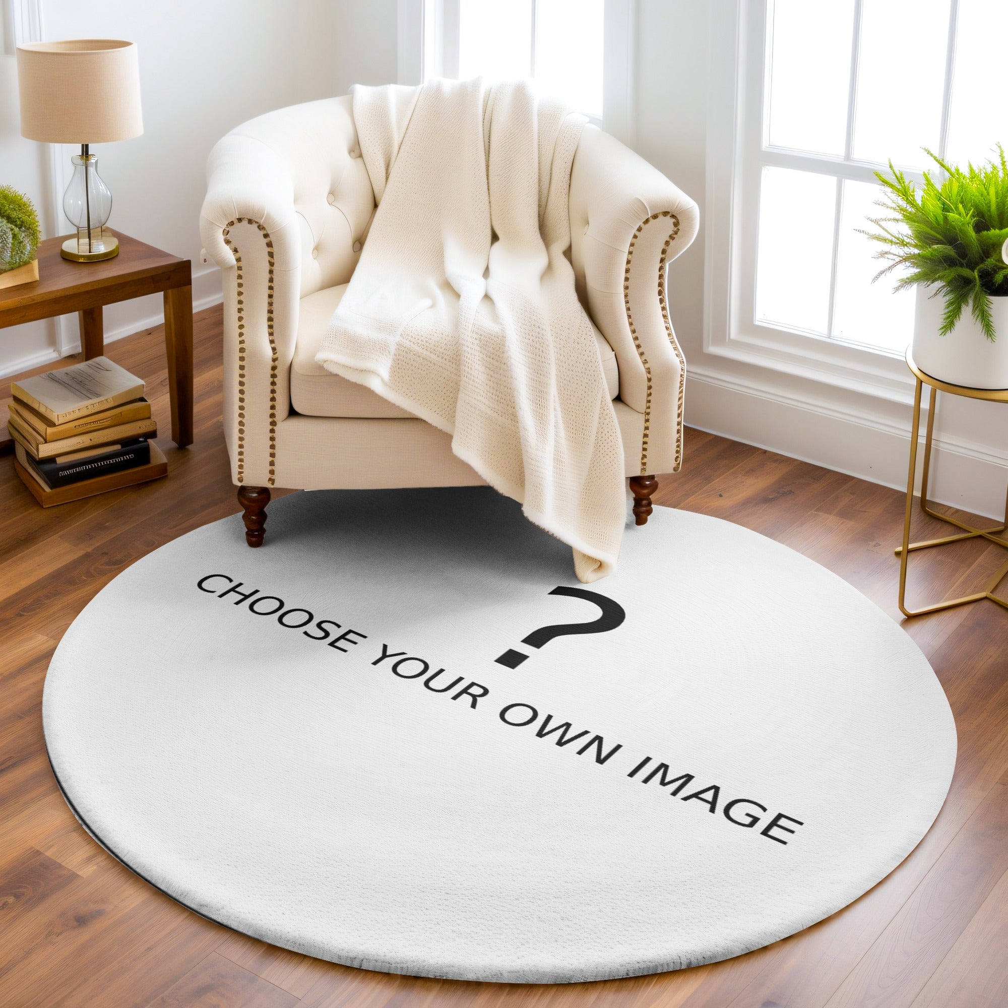 personalised image round rug image onto rug